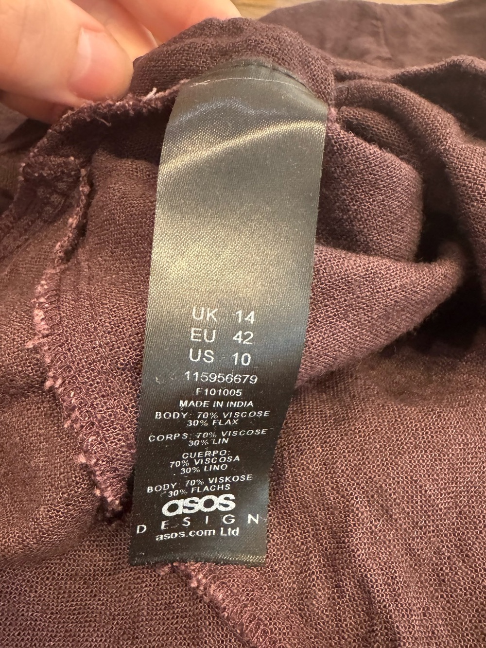 ASOS Design One Arm Linen Top - Picture 5 of 5